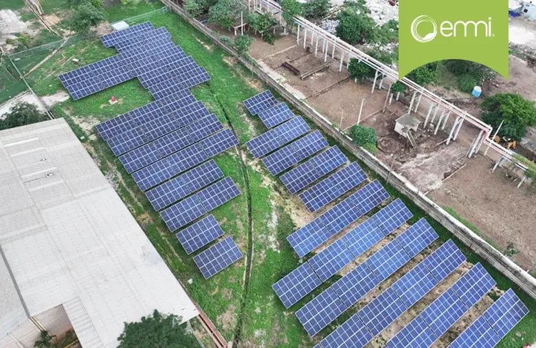 Vista aérea de la planta solar SFV Soluciones Químicas